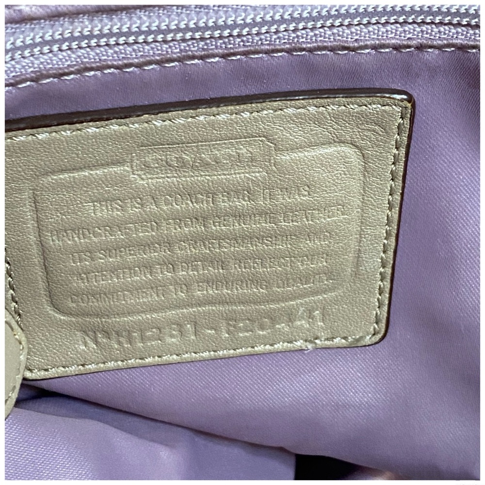 VINTAGE COACH POPPY METALLIC GOLD CHAMPAGNE LEATHER LARGE SHOULDER BAG - Picture 8 of 16